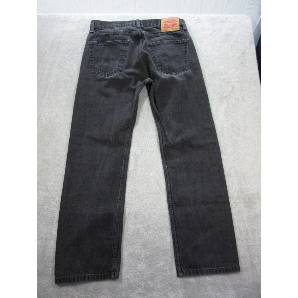 Levis 505 Jeans Mens 32x29 (Tag 34x32) Straight Leg Black Fly Zipper